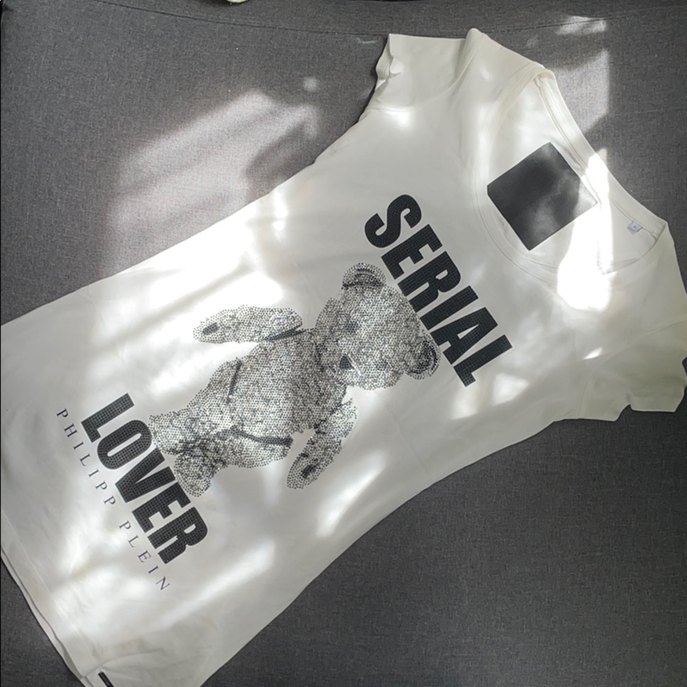 Philipp Plein t-shirt dress white swarowski bear